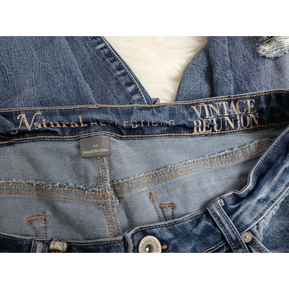 Natural Reflection Distressed High Rise‎ Blue Jeans - Picture 8 of 12
